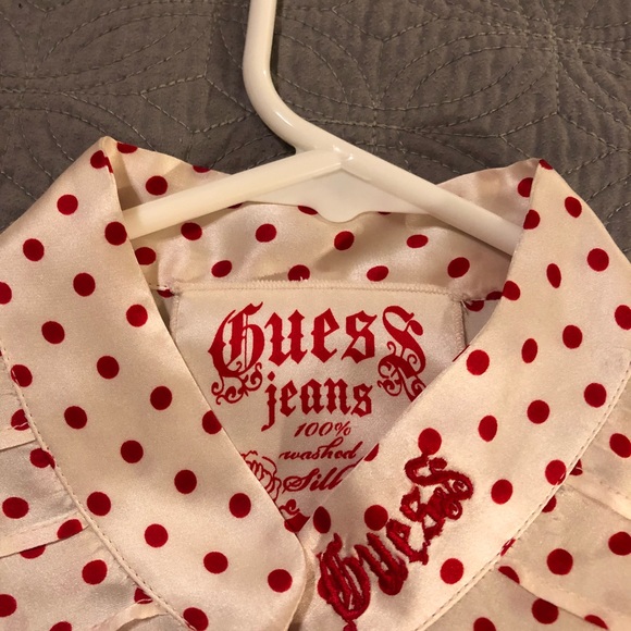 Guess 100% silk polka dot blouse - Picture 3 of 3